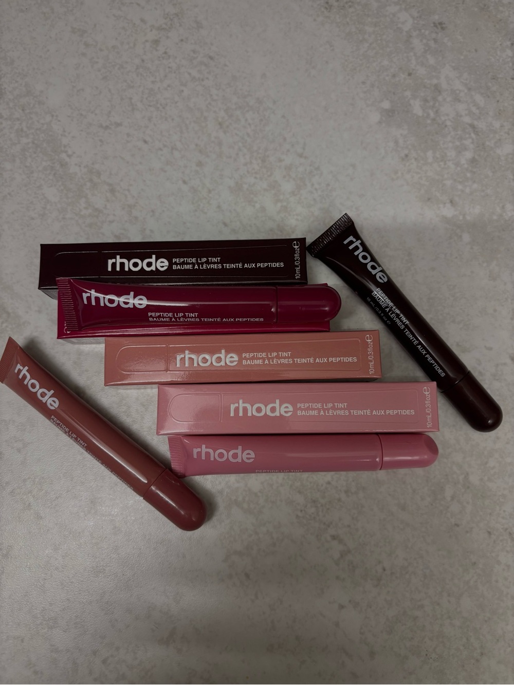 RHODE Peptide Lip Tints in Rose, Mauve, Berry, Nude & Deep Brown